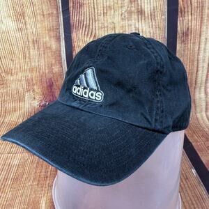 Adidas Climalite Hat Black White Logo Embroidered Strapback Outdoor Athletic Cap